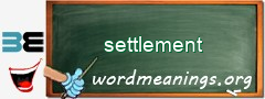 WordMeaning blackboard for settlement